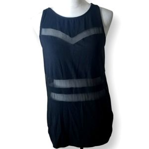 🦋Express Peekaboo MeshCotton Blend Sleeveless Top